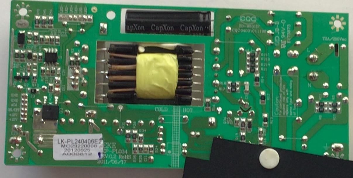 FUENTE PARA TV SEIKI / NUMERO DE PARTE LK-PL240406E2 / LKP-PL034 / MO29220008 / 20120925 / A000812 / PANEL V216BG1 -LE1 REV.C1 / MODELO SE222FS - Imagen 3